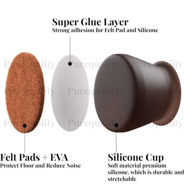 FURNITURE FEET PADS, CHAIR LEG CAPS GOOD FLEXIBILITY NOT EASY TO FALL SILICONE PAD ( 4PCS PAD ) - Image 6