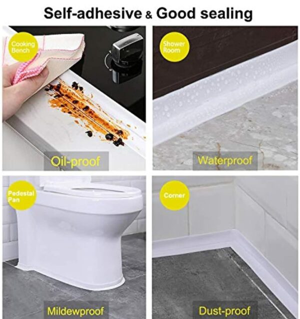 KITCHEN SINK PLATFORM STICKER BATHROOM CORNER TAPE (2METER SIZE) - Image 6