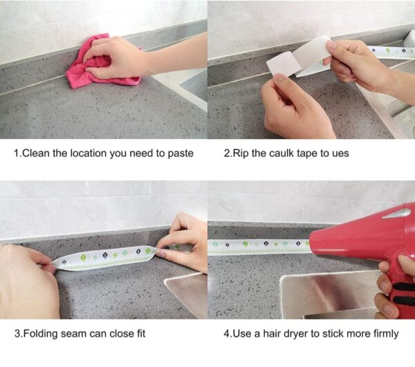 KITCHEN SINK PLATFORM STICKER BATHROOM CORNER TAPE (2METER SIZE) - Image 3