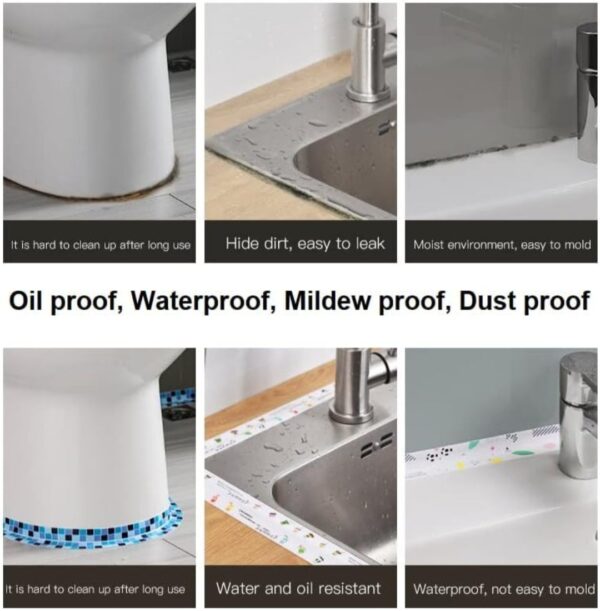 KITCHEN SINK PLATFORM STICKER BATHROOM CORNER TAPE (2METER SIZE) - Image 5