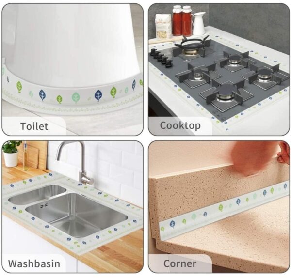 KITCHEN SINK PLATFORM STICKER BATHROOM CORNER TAPE (2METER SIZE) - Image 2