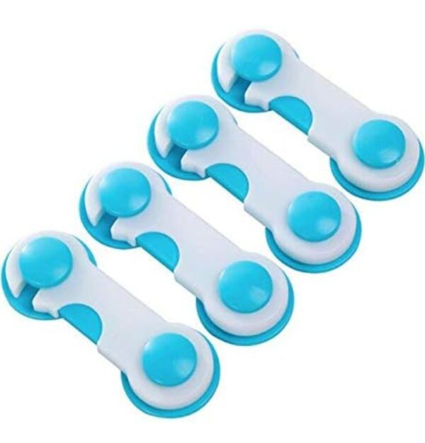 CHILD SAFETY LOCK CHILD TODDLER BABY SAFETY LOCKS PROOFING FOR CABINET TOILET SEAT FRIDGE DOOR DRAWERS ( 4 PC)