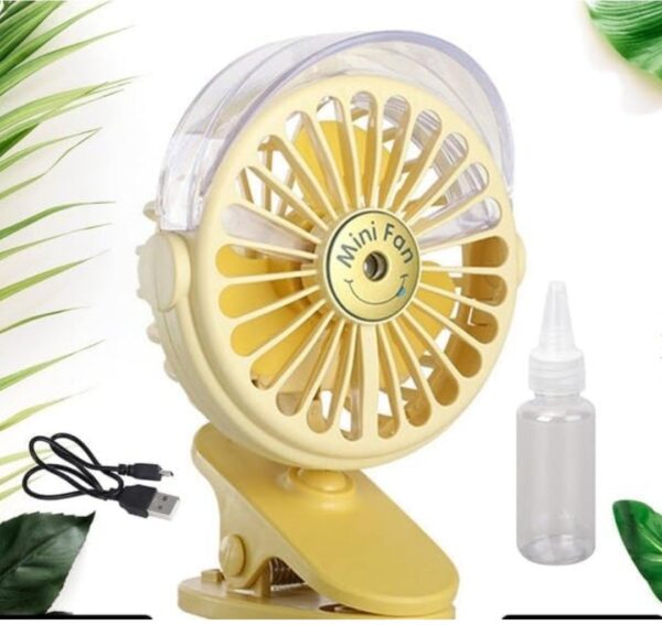 CLIP DESK FAN WITH SMALL SPRAY BOTTLE, PORTABLE WIND DESKTOP TABLE COOLING FAN IN SINGLE BUTTON, ADJUSTMENT MINI PERSONAL FAN FOR HOME DESKTOP OFFICE CAR INDOOR OUTDOOR TRAVEL...