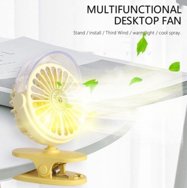 CLIP DESK FAN WITH SMALL SPRAY BOTTLE, PORTABLE WIND DESKTOP TABLE COOLING FAN IN SINGLE BUTTON, ADJUSTMENT MINI PERSONAL FAN FOR HOME DESKTOP OFFICE CAR INDOOR OUTDOOR TRAVEL... - Image 3