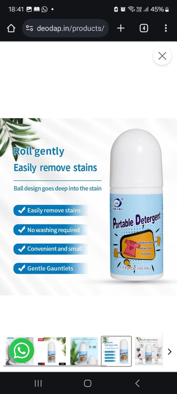 CLOTHES STAIN REMOVER BEAD DESIGN EMERGENCY STAIN RESCUE ROLLER-BALL CLEANER... - Image 7