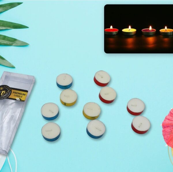 DECORATIVE COLOR CANDLE LIGHT CANDLE PERFECT (10 PC SET)...