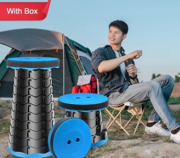 Folding Stool Camping Stool Retractable Folding Stool, Collapsible Telescoping Stool Portable Stool with Max Load 200KGS...