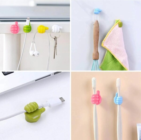 THUMB CABLE CLIPS,CORD HOLDER MULTI-FUNCTIONAL WALL HOOKS CABLE (PACK OF 10)... - Image 4