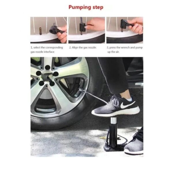 MINI FOOT PUMP INFLATOR FOR BIKE AND CAR...