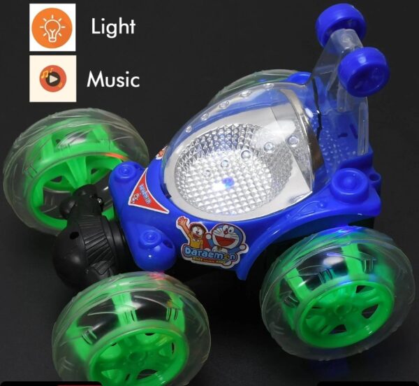 RECHARGEABLE 360 DEGREE STUNT ROLLING REMOTE CONTROL CAR WITH COLOURFUL 3D LIGHTS AND MUSIC FOR KIDS - Image 3