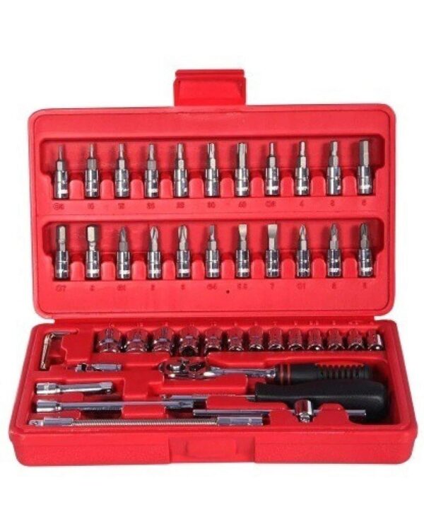 SOCKET 1 / 4 INCH COMBINATION REPAIR TOOL KIT (RED, 46 PCS)... - Image 5