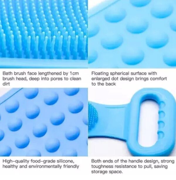 SILICONE BODY BACK SCRUBBER, DOUBLE SIDE BATHING BRUSH FOR SKIN DEEP CLEANING MASSAGE. - Image 3