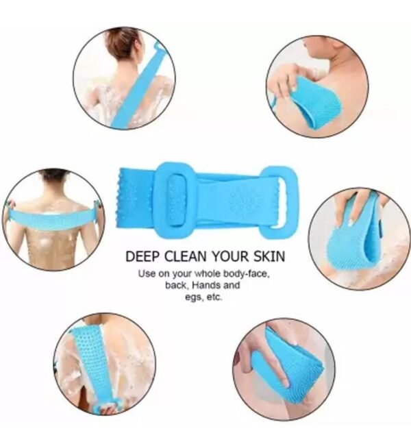 SILICONE BODY BACK SCRUBBER, DOUBLE SIDE BATHING BRUSH FOR SKIN DEEP CLEANING MASSAGE. - Image 4