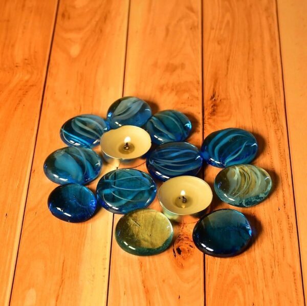 GLASS GEM STONE, FLAT ROUND MARBLES PEBBLES FOR VASE FILLERS, ATTRACTIVE PEBBLES FOR AQUARIUM FISH TANK. - Image 3