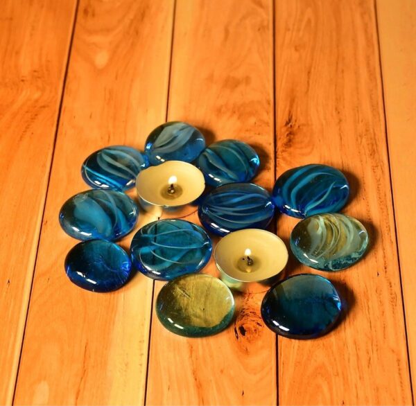 GLASS GEM STONE, FLAT ROUND MARBLES PEBBLES FOR VASE FILLERS, ATTRACTIVE PEBBLES FOR AQUARIUM FISH TANK.