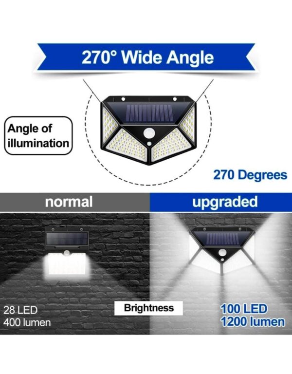 LED Bright Outdoor Solar Lights with Motion Sensor Solar Powered Wireless 100 LED... - Image 4