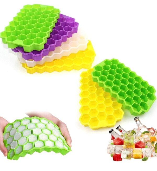 Ice Cube Tray Silicone for Freezer Flexible Shape Honeycomb... - Image 3