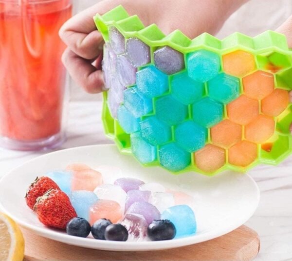 Ice Cube Tray Silicone for Freezer Flexible Shape Honeycomb... - Image 4