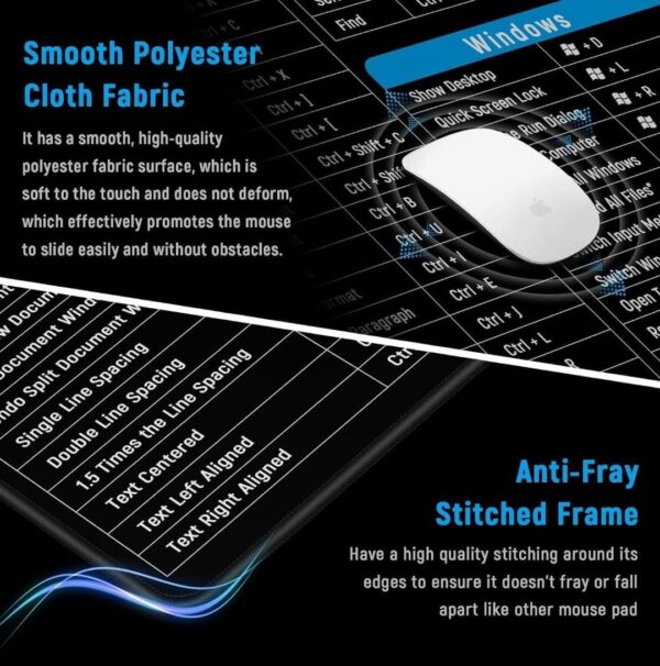 Shortcuts Key Patterns Smooth Cloth Mouse Pad Desk Mat (80x30cm)... - Image 5